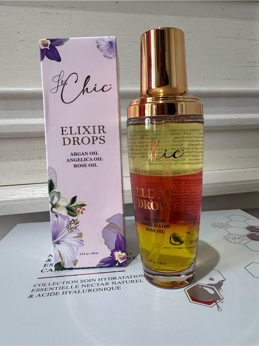 chic Elixir Drops Hair & Scalp Oil – Pink, Gold & Yellow Bottle